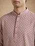 Manyavar Pink Georgette Kurta Pajama Set with Thread Embroidery & Sequin Detailing