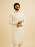 Manyavar Cream White Chikankari Work Kurta Set