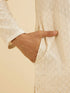 Manyavar Cream White Chikankari Work Kurta Set