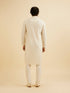 Manyavar Cream White Chikankari Work Kurta Set