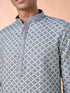 Manyavar Dark Grey Chanderi Kurta Pajama