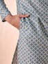 Manyavar Dark Grey Chanderi Kurta Pajama