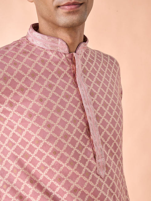 Manyavar Graceful Dusty Pink Kurta Pajama