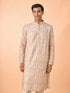 Manyavar Cream Elegance Kurta Pajama