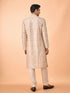 Manyavar Cream Elegance Kurta Pajama