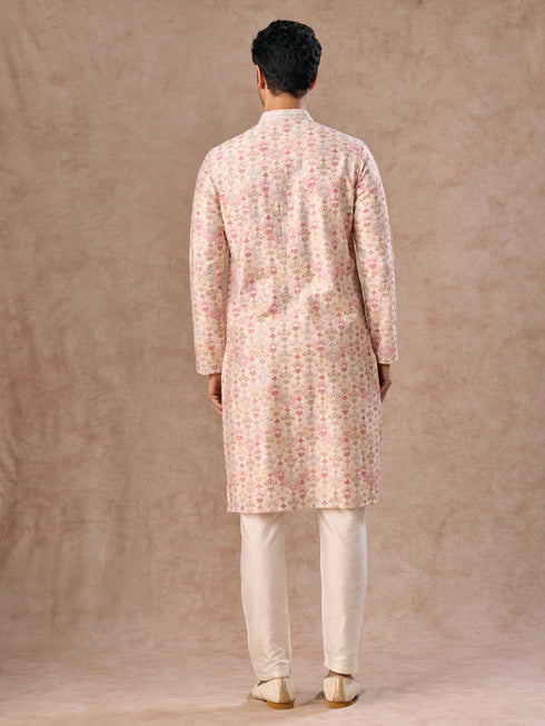 Manyavar Peachy Elegance Kurta Pajama