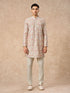 Manyavar Peach Blended Viscose Kurta Pant