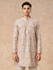 Manyavar Peach Blended Viscose Kurta Pant