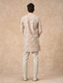 Manyavar Peach Blended Viscose Kurta Pant