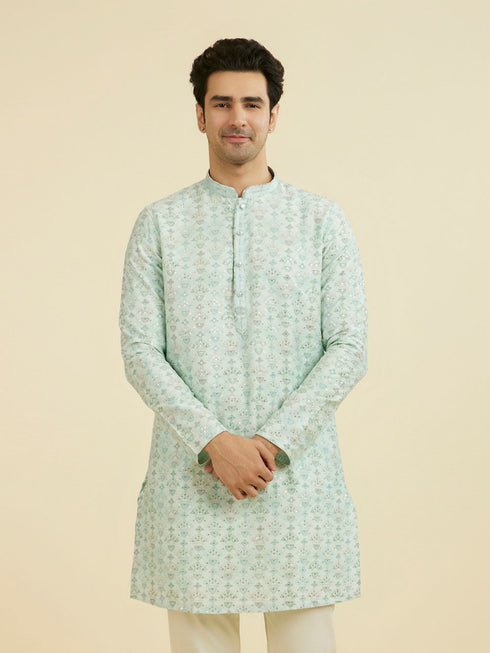 Manyavar Aqua Elegance Kurta Pajama