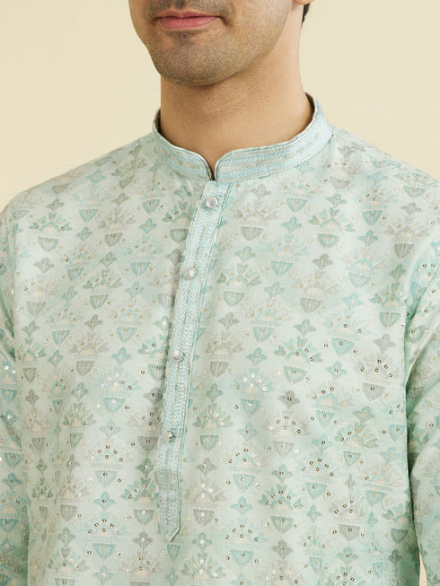 Manyavar Aqua Elegance Kurta Pajama