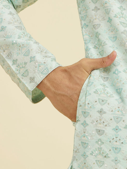Manyavar Aqua Elegance Kurta Pajama