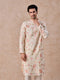 Manyavar Cream Elegance Chanderi Kurta Churidar