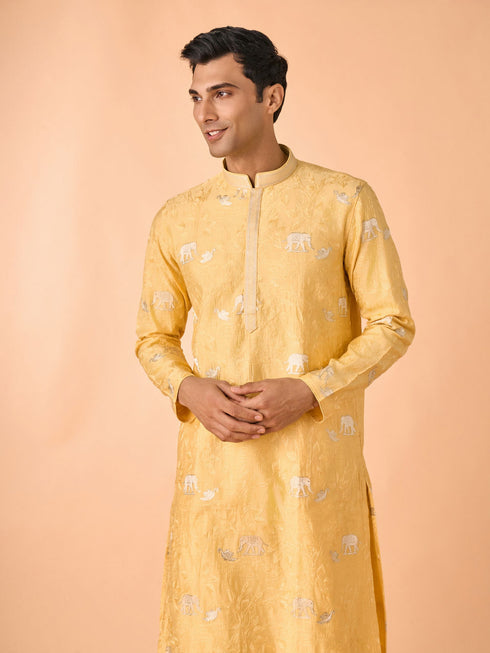 Manyavar Saffron Splendor Kurta Pajama