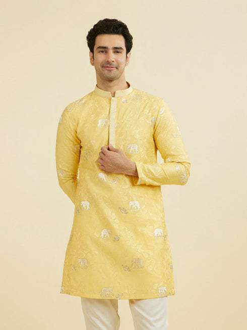 Manyavar Vibrant Yellow Kurta Pant