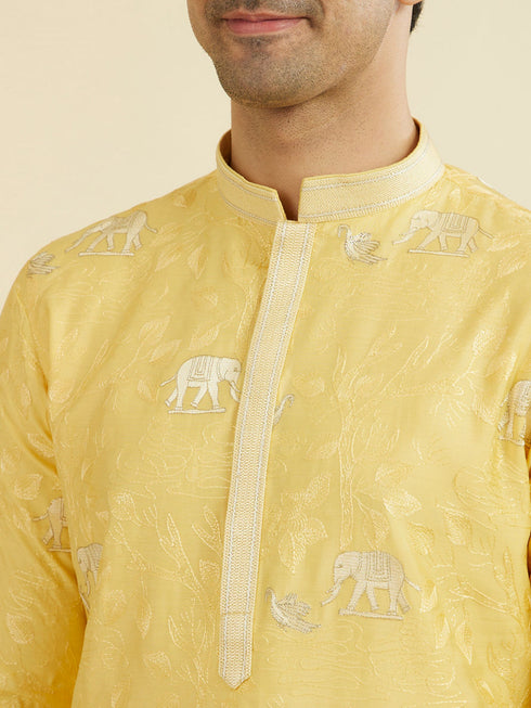 Manyavar Vibrant Yellow Kurta Pant