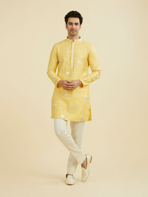 Manyavar Vibrant Yellow Kurta Pant