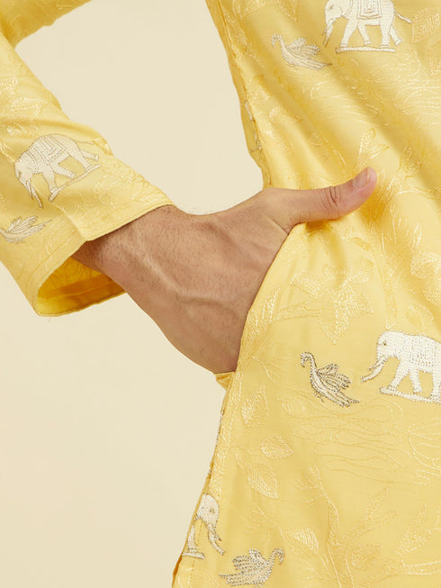 Manyavar Vibrant Yellow Kurta Pant