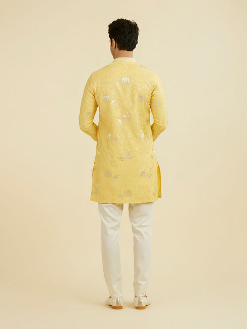 Manyavar Vibrant Yellow Kurta Pant