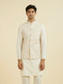 Manyavar Cream Pink Nehru Jacket