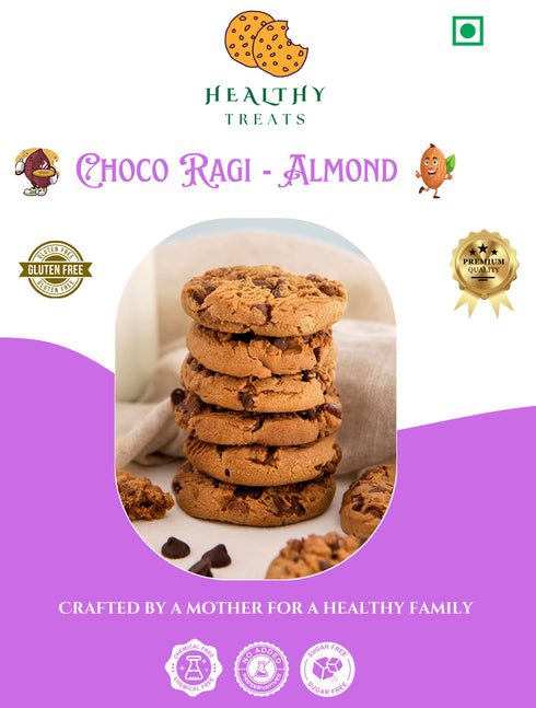 Healthy Treat Choco Ragi Almond Cookies