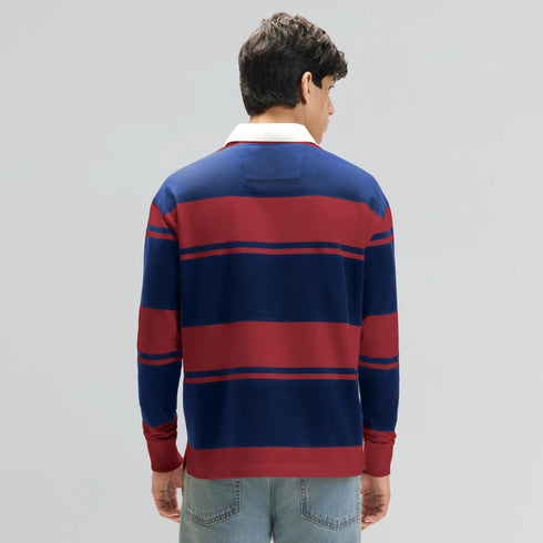 XYXX Rugby Polo T-shirt - Varsity Red & Blue Nights