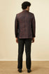 Manyavar Smokey Black Paisley Patterned Suit
