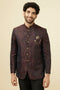 Manyavar Smokey Black Paisley Patterned Suit