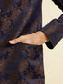 Manyavar Dark Blue Floral Jaal Patterned Jodhpuri Set