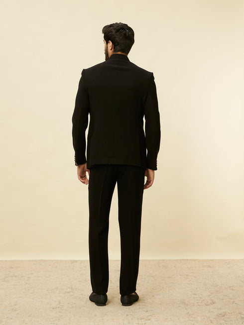 Manyavar Rich Black Classic Jodhpuri Suit