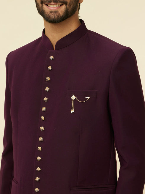 Manyavar Royal Purple Classic Jodhpuri Suit