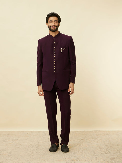 Manyavar Royal Purple Classic Jodhpuri Suit