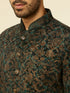 Manyavar Dark green bel Buti Patterned Suit Set