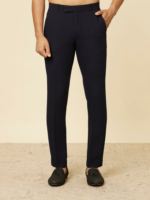 Manyavar Classic Dark Blue Jodhpuri Suit