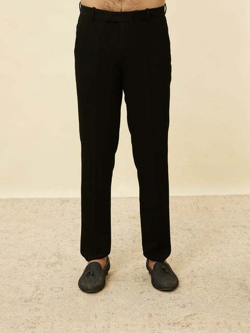 Manyavar Charcoal Black Classic Jodhpuri Suit