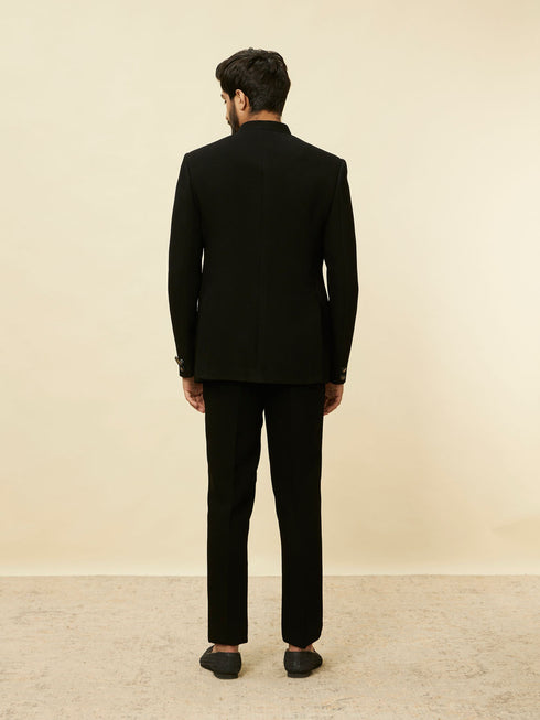 Manyavar Charcoal Black Classic Jodhpuri Suit