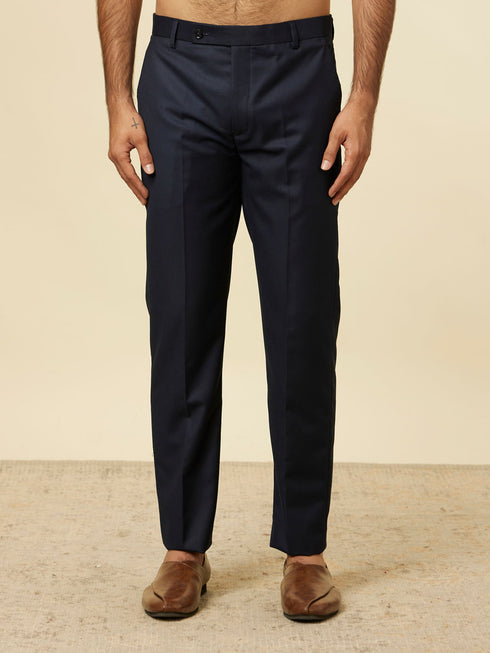 Manyavar Dark Blue Dark Brown Sequin Embellished Jodhpuri Suit