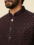 Manyavar Dark Blue Dark Brown Sequin Embellished Jodhpuri Suit