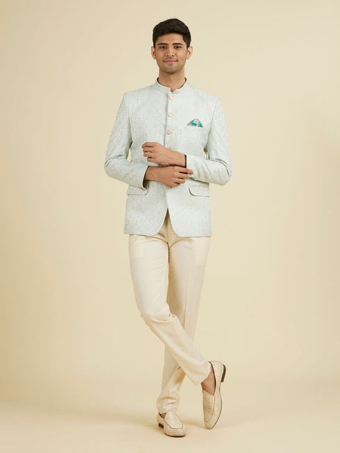 Manyavar Aqua Green Exquisite Suit Set