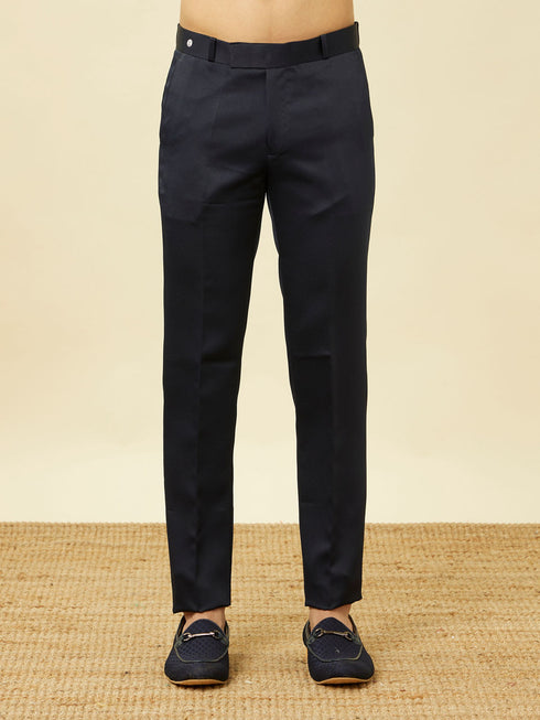 Manyavar Sapphire Blue Ogee Patterned Suit