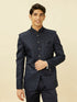 Manyavar Sapphire Blue Ogee Patterned Suit