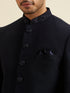 Manyavar Dark Blue Embroidered Neckline Jodhpuri Set