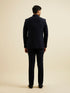 Manyavar Dark Blue Embroidered Neckline Jodhpuri Set