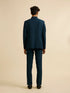 Manyavar Teal Blue Embroidered Neckline Jodhpuri Set