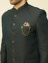 Manyavar Deep Green Lily Motif Jaal Patterned Jodhpuri Suit