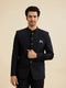 Manyavar Elegant Dark Blue Brocade Suit Set