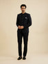 Manyavar Elegant Dark Blue Brocade Suit Set