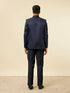 Manyavar Dark Blue Bel Buti Patterned Jodhpuri Suit
