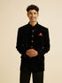 Manyavar Black Rhinestone Embellished Jodhpuri Suit