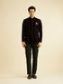Manyavar Wine Rhinestone Embellished Jodhpuri Suit